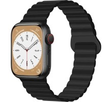 Ремінець до смарт-годинника Drobak Silicone Magnetic Link для Apple Watch All Series Ultra 2 49/45/44/42mm Dark black (898929)