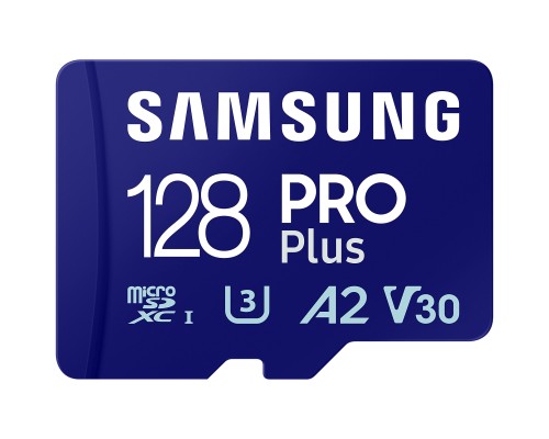 Карта пам'яті Samsung 128 GB microSDXC Pro Plus UHS-I U3 V30 A2 Class 10 + SD-adapter (MB-MD128SA/EU) Карта пам'яті Samsung 128 GB microSDXC Pro Plus UHS-I U3 V30 A2 Class 10 + SD-adapter (MB-MD128SA/EU)