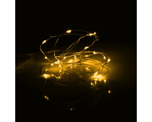 Гірлянда YES! Fun Нитка на мідному дроті 20 LED Жовта 2 м Статична На батарейках (975023)