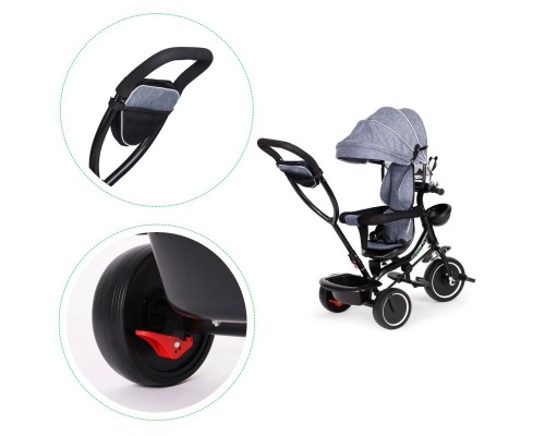 Дитячий велосипед Ecotoys Comfort З поворотним сидінням Grey (JM-066-9 GREY)