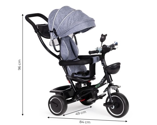 Дитячий велосипед Ecotoys Comfort З поворотним сидінням Grey (JM-066-9 GREY)