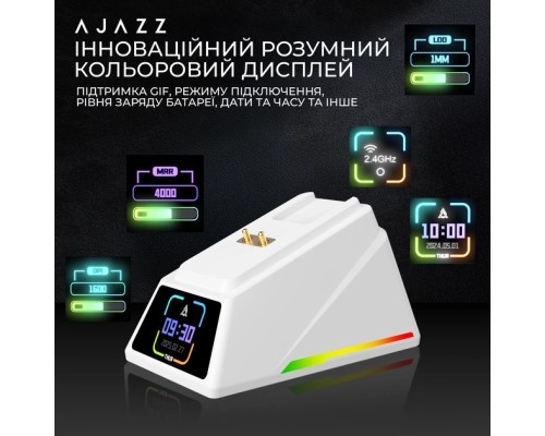 Мишка Ajazz AJ159 APEX Wireless/Bluetooth/USB White (AJM159-A-W)