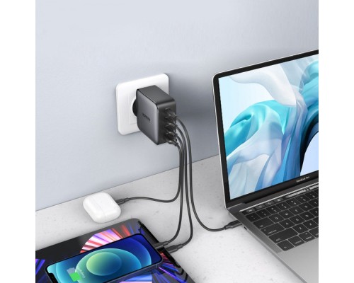 Зарядний пристрій Ugreen 4xUSB 100W (3xUSB-C+USB-A) Gan Tech Fast GAN Charger black CD226 (40747)