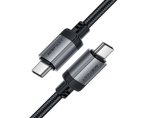 Дата кабель USB-C to USB-C 1.2m 3A aluminum alloy C20-03 Black Acefast (6974316283775)
