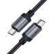 Дата кабель USB-C to USB-C 1.2m 3A aluminum alloy C20-03 Black Acefast (6974316283775)