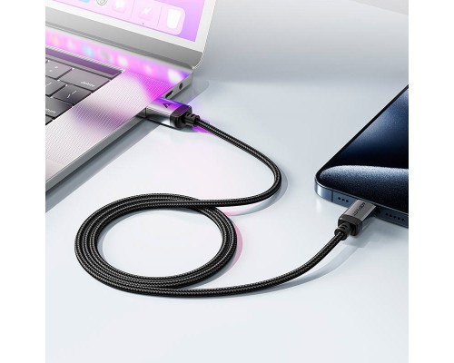 Дата кабель USB-C to USB-C 1.2m 3A aluminum alloy C20-03 Black Acefast (6974316283775)