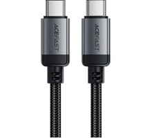 Дата кабель USB-C to USB-C 1.2m 3A aluminum alloy C20-03 Black Acefast (6974316283775)
