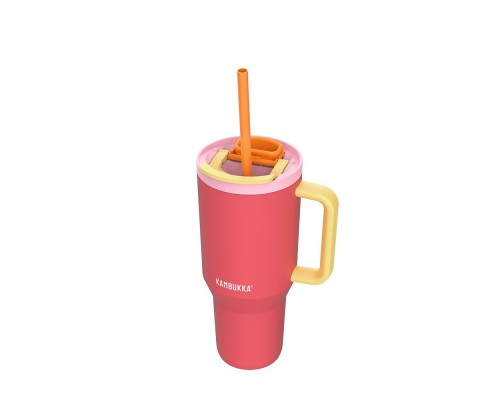 Термокружка Kambukka Rio Pink Papaya 950 мл Коралова з жовтим (11-08002)