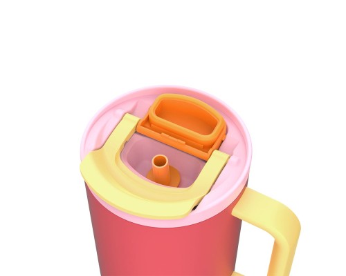 Термокружка Kambukka Rio Pink Papaya 950 мл Коралова з жовтим (11-08002)