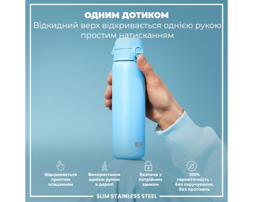 Пляшка для води ION8 OneTouch Stainless Steel 600 мл Alaskan Blue (I8SS600ABLU2)