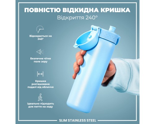 Пляшка для води ION8 OneTouch Stainless Steel 600 мл Alaskan Blue (I8SS600ABLU2)