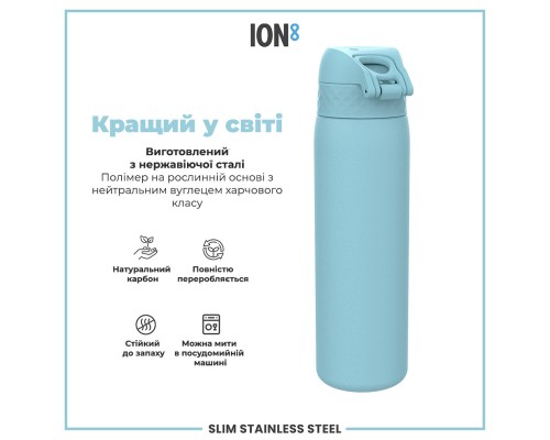 Пляшка для води ION8 OneTouch Stainless Steel 600 мл Alaskan Blue (I8SS600ABLU2)