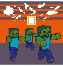 Картина по номерам Santi Майнкрафт. Втеча зомбі 25х25 см LED підсвітка (954401)