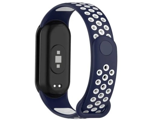 Ремінець до фітнес браслета BeCover Vents Style для Xiaomi Mi Smart Band 10 Blue-White (713632)