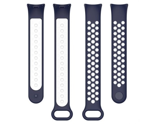 Ремінець до фітнес браслета BeCover Vents Style для Xiaomi Mi Smart Band 10 Blue-White (713632)