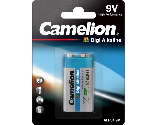Батарейка Camelion Крона 6LR61 9V Digi Alkaline * 1 (6LR61-BP1DG)
