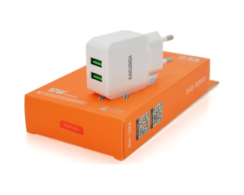 Зарядний пристрій KAKUSIGA 2xUSB 2.4A 12W white (KSC-408-OUQI)
