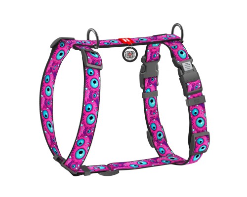 Шлея для собак WAUDOG Nylon анатомічна H-подібна з QR-паспортом 