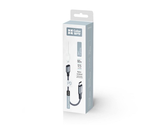 Перехідник USB-C M to Lightning F 0.17m gray ColorWay (CW-AD-CL)