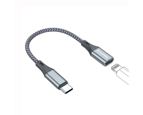 Перехідник USB-C M to Lightning F 0.17m gray ColorWay (CW-AD-CL)