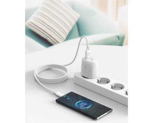 Дата кабель USB 2.0 AM to USB-C 1.0m braided white XO (NB235_C_White)