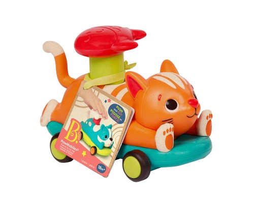 Розвиваюча іграшка Battat Машинка інерційна серії Лапкомобілі - Котик, помаранчевий (BX2486Z)
