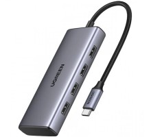 Порт-реплікатор Ugreen Dock CM498 USB 3.0 Type-C -> 1хUSB-A 3.0/3хUSB-A 2.0/2xHDMI 4K 30Гц PD (35897)