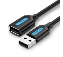 Дата кабель USB 2.0 A Male to A Female Extension Cable 0.5M black PVC Type VENTION (CBIBD)