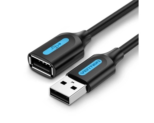 Дата кабель USB 2.0 A Male to A Female Extension Cable 0.5M black PVC Type VENTION (CBIBD)