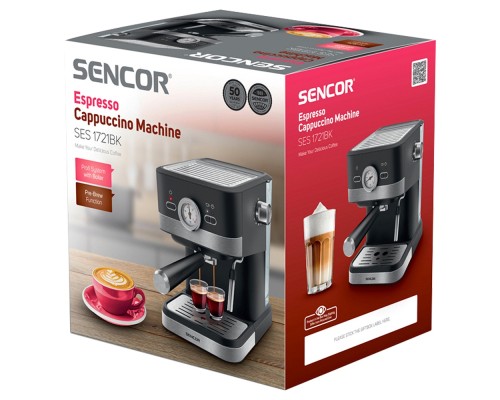 Ріжкова кавоварка еспресо Sencor SES 1721BK