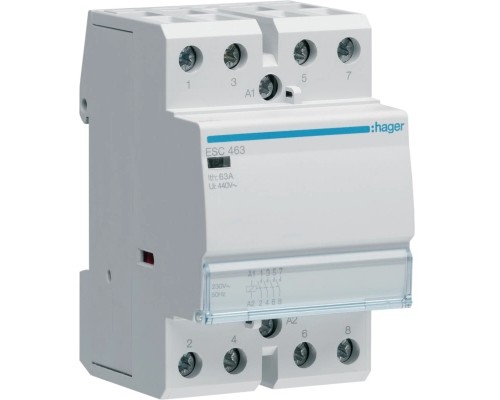 Автоматичний вимикач Hager 63 A 230V 4NO 3P (A) (ESC463)