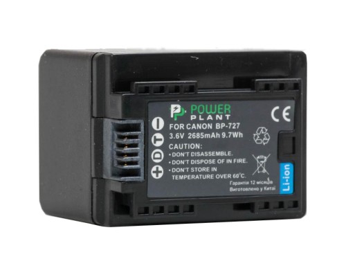 Акумулятор до фото/відео PowerPlant Canon BP-727 chip (DV00DV1386) 