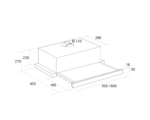 Витяжка кухонна Pyramida TL 50 (1100) BL