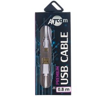 Дата кабель USB 2.0 AM to Micro 5P 0.8m white Atcom (16123)