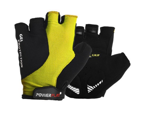 Велорукавиці PowerPlay 5028 Black/Yellow M (5028B_M_Yellow)