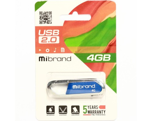 USB флеш накопичувач Mibrand 4GB Aligator Blue USB 2.0 (MI2.0/AL4U7U) 