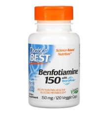 Вітамін Doctor's Best Бенфотіамін, Benfotiamine 150, 150 мг, 120 капсул (DRB-00129)