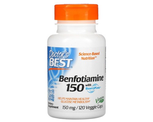 Вітамін Doctor's Best Бенфотіамін, Benfotiamine 150, 150 мг, 120 капсул (DRB-00129) Вітамін Doctor's Best Бенфотіамін, Benfotiamine 150, 150 мг, 120 капсул (DRB-00129)