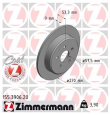Гальмівний диск ZIMMERMANN 155.3906.20