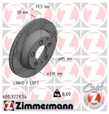 Гальмівний диск ZIMMERMANN 600.3229.54