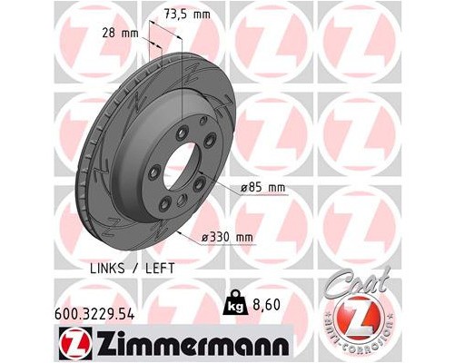 Гальмівний диск ZIMMERMANN 600.3229.54