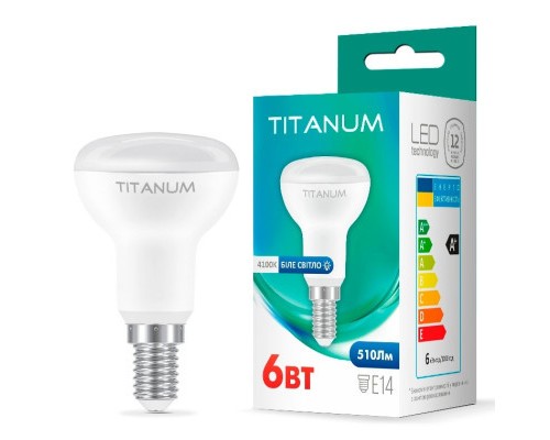 Лампочка TITANUM R50 6W E14 4100K (TLR5006144)