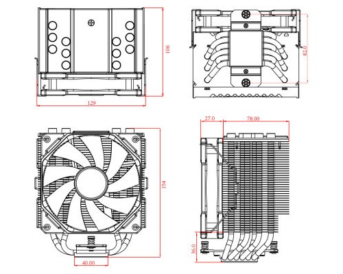 Кулер до процесора ID-Cooling SE-226-XT Black Кулер до процесора ID-Cooling SE-226-XT Black