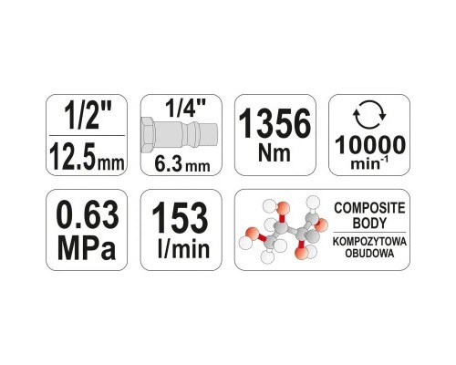 Гайковерт Yato пневматичний YT-0953 (YT-0953)