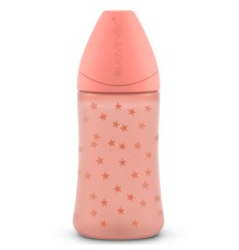 Пляшечка для годування Suavinex Basics 270 мл, 2шт. 3-позиційна соска, рожева (307608/2)