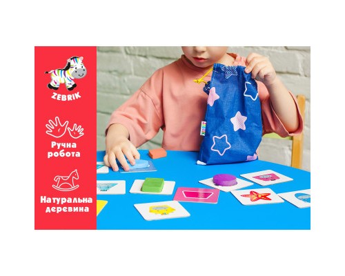 Розвиваюча іграшка Vladi Toys Дерев'яні фігурки в мішечку Геометричні фігури (ZB2001-02) Розвиваюча іграшка Vladi Toys Дерев'яні фігурки в мішечку Геометричні фігури (ZB2001-02)