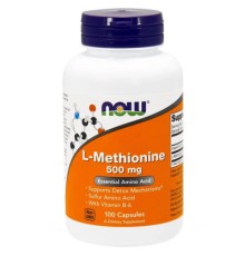 Амінокислота Now Foods L-Метіонін, L-Methionine, 500 мг, 100 капсул (NF0117)