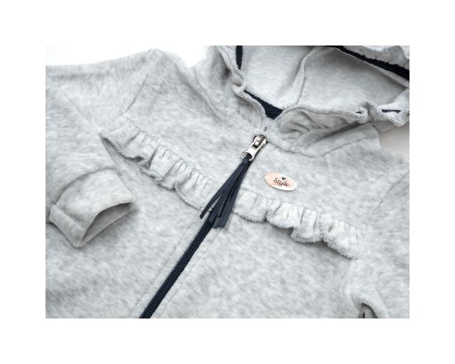 Набір дитячого одягу Miniworld велюровий (15377-62G-gray)