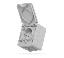 Розетка Videx BINERA IP65 зовнішня 1ая із заземленням сірка (BINERA IP65 наружная 1ая с заземлением сера)