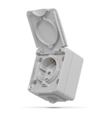 Розетка Videx BINERA IP65 зовнішня 1ая із заземленням сірка (BINERA IP65 наружная 1ая с заземлением сера)